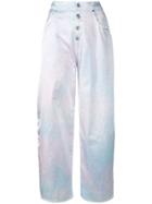 Mm6 Maison Margiela Tie-dye Wide Leg Trousers - Purple