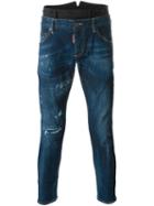 Dsquared2 Dual Waistband Slim Jeans, Men's, Size: 48, Blue, Silk/cotton/virgin Wool