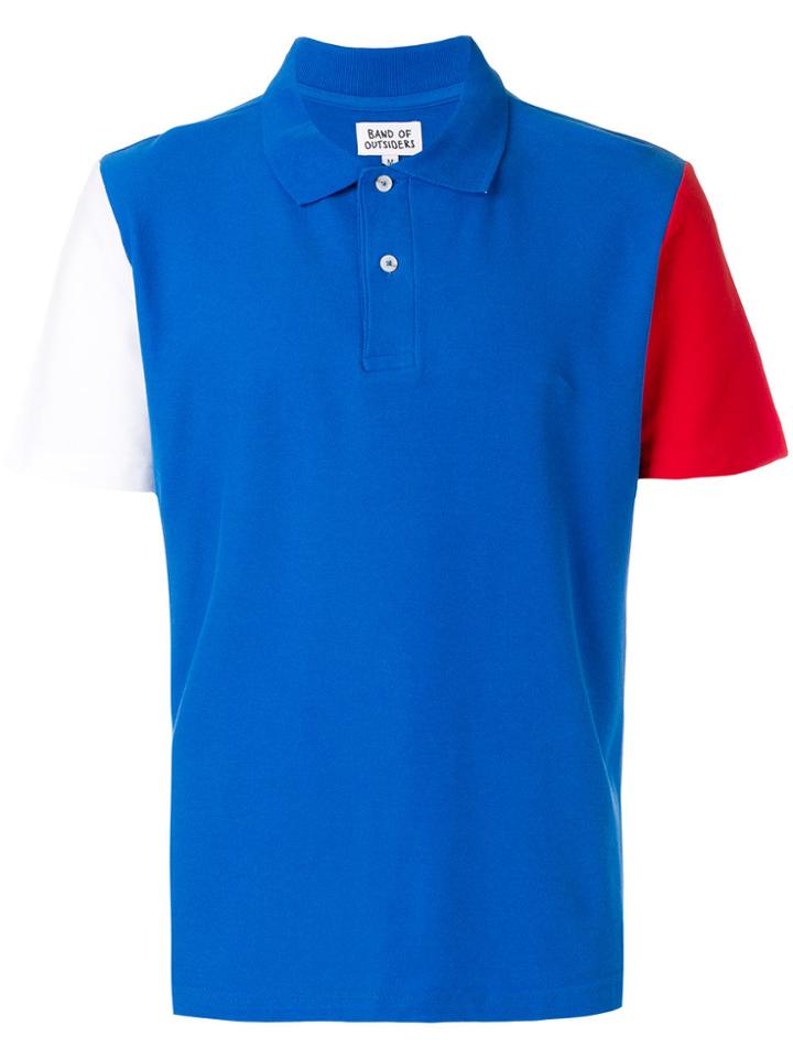Band Of Outsiders Colour Block Polo Shirt - Blue