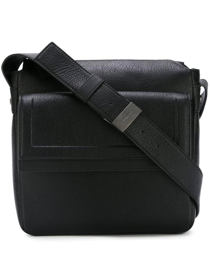 Salvatore Ferragamo Flap Messenger Bag, Black, Calf Leather