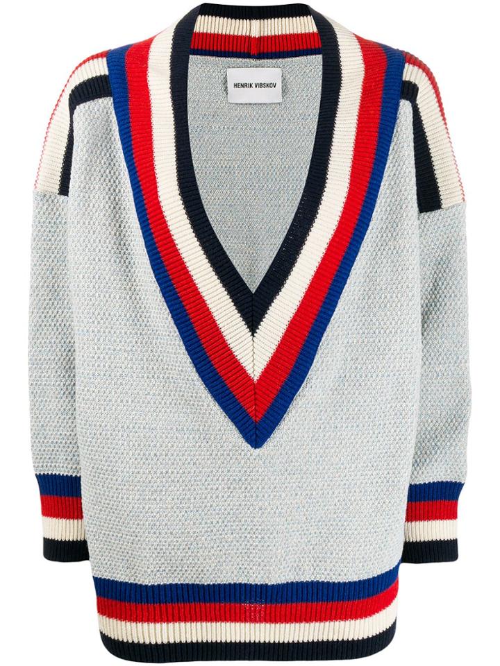 Henrik Vibskov Striped Trim Jumper - Blue