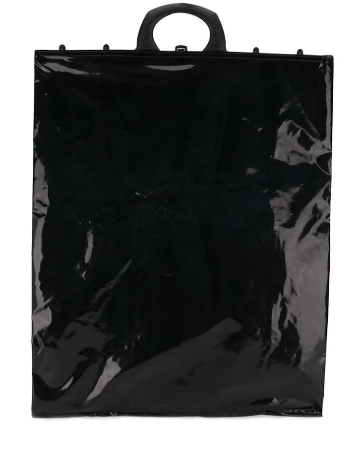 Mm6 Maison Margiela Patent Tote Bag - Black