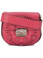 Furla Floral Crossbody Bag, Women's, Red, Leather/nylon/polyurethane
