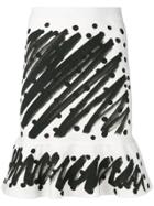 Moschino Brushstroke Print Skirt - White