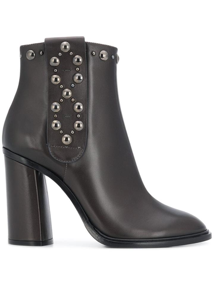 Casadei Studded Ankle Boots - Brown