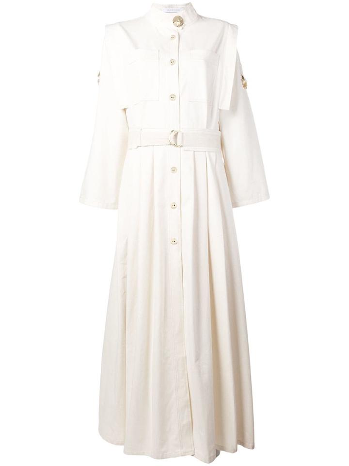 Walk Of Shame Long Buttoned Dress - White