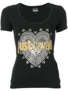 Just Cavalli Embellished Logo Print T-shirt - Black