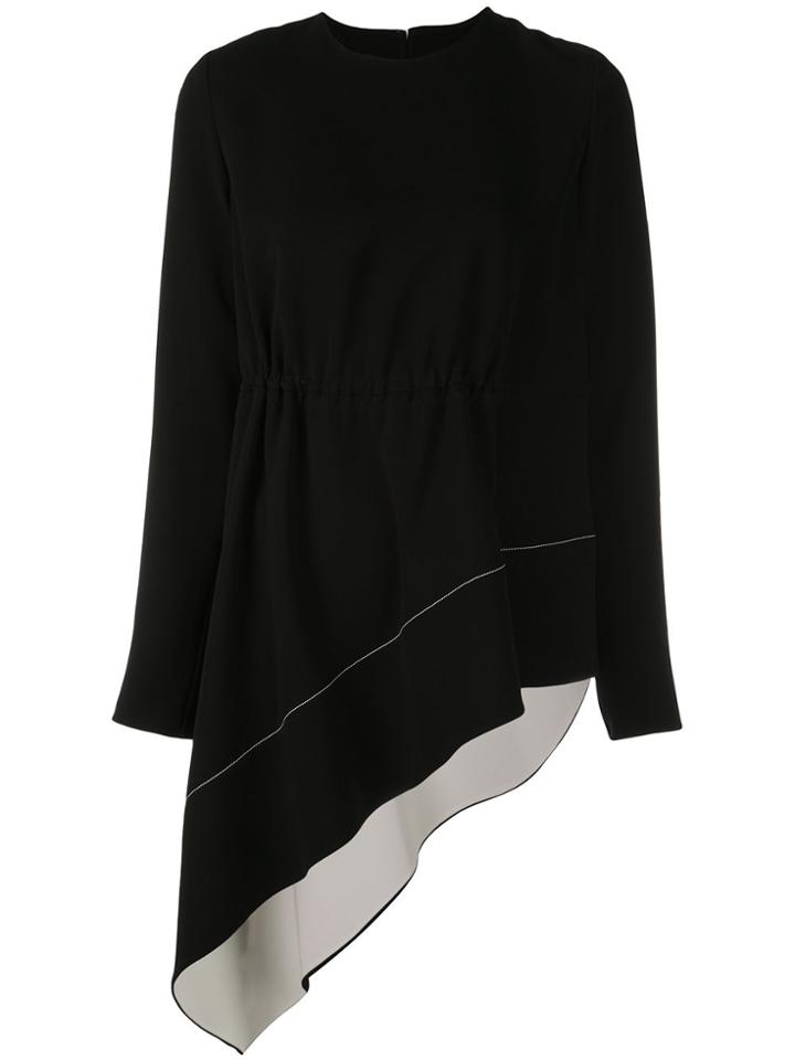 Proenza Schouler Asymmetrical Draped Long Sleeve Top - Black