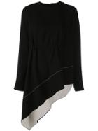 Proenza Schouler Asymmetrical Draped Long Sleeve Top - Black