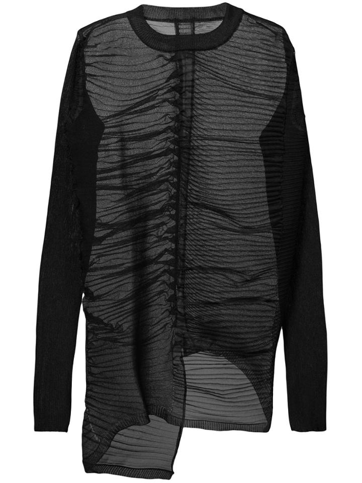 Rick Owens Row Pleated Top - Black