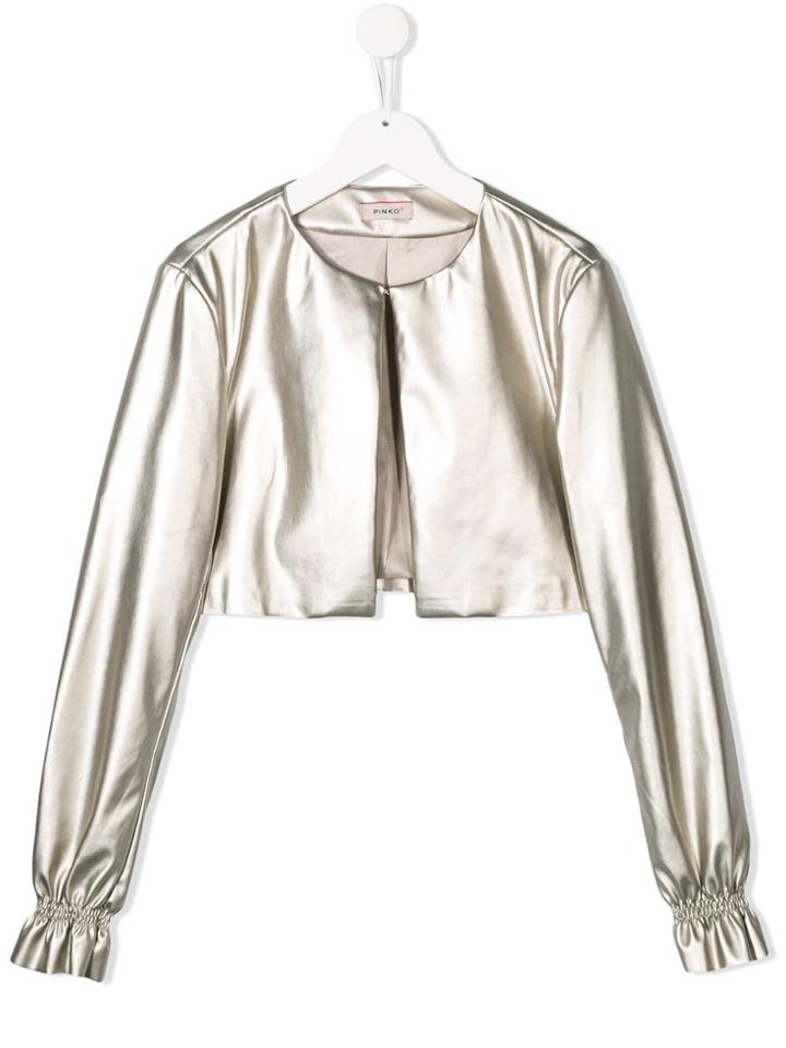 Pinko Kids Silver-tone Bomber Jacket - Metallic