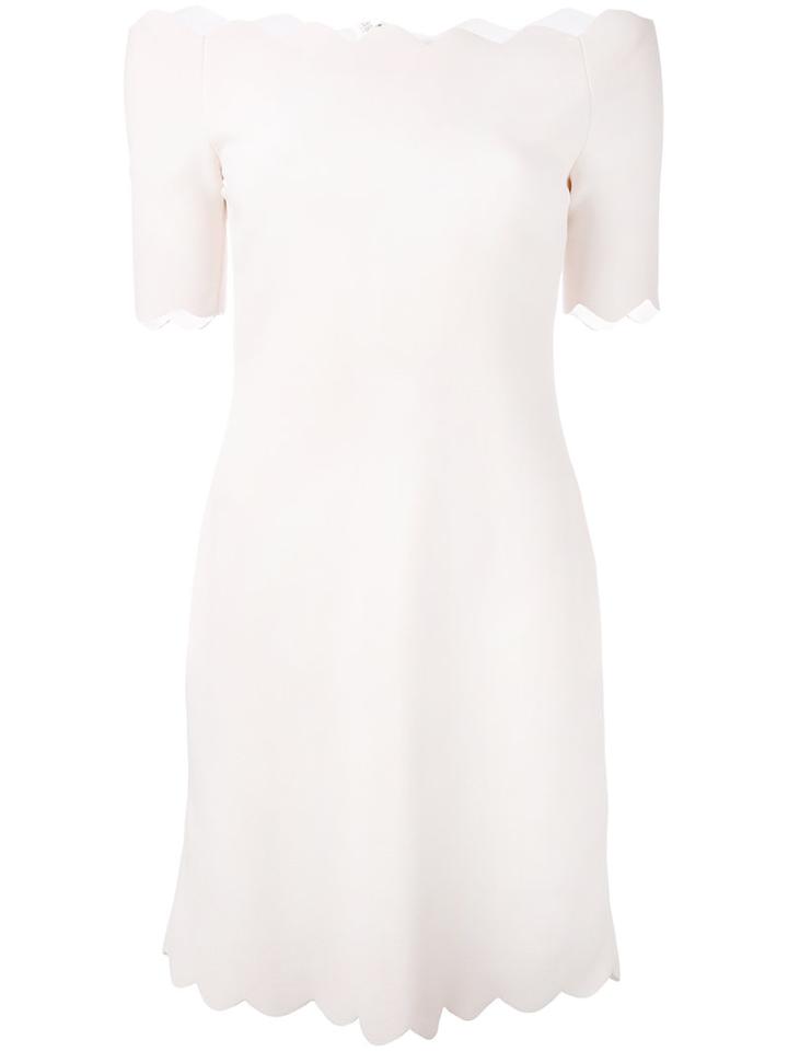 Fendi - Scallop Off-shoulder Dress - Women - Polyamide/polyester/spandex/elastane/viscose - 42, Women's, Nude/neutrals, Polyamide/polyester/spandex/elastane/viscose