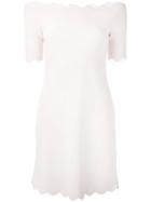 Fendi - Scallop Off-shoulder Dress - Women - Polyamide/polyester/spandex/elastane/viscose - 42, Women's, Nude/neutrals, Polyamide/polyester/spandex/elastane/viscose