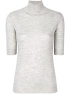 Joseph Cashmere Fine Knit Turtleneck Sweater - Grey