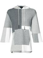 Mostly Heard Rarely Seen Patchwork Shortsleeved Hoodie, Men's, Size: Medium, Grey, Cotton