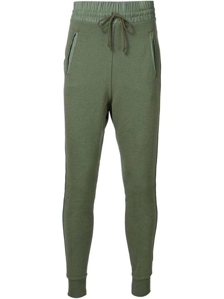 John Elliott Elastic Waistband Slim-fit Track Pants, Men's, Size: Large, Green, Cotton