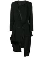 Comme Des Garçons Vintage Faux Fur Trim Deconstructed Coat - Black