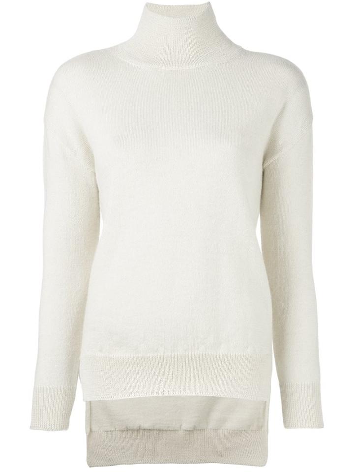 Cédric Charlier Turtle Neck Jumper, Women's, Size: 40, White, Wool/alpaca