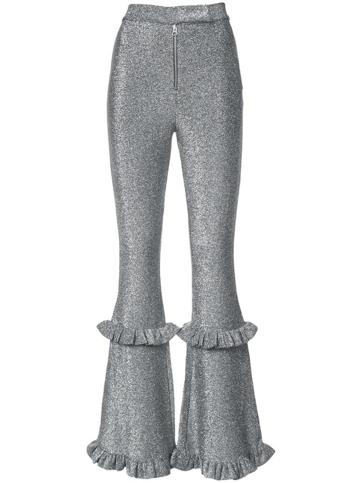 Dilara Findikoglu Flared Tracksuit Trousers - Metallic