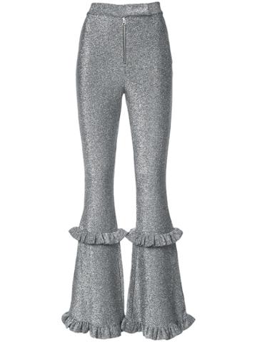 Dilara Findikoglu Flared Tracksuit Trousers - Metallic
