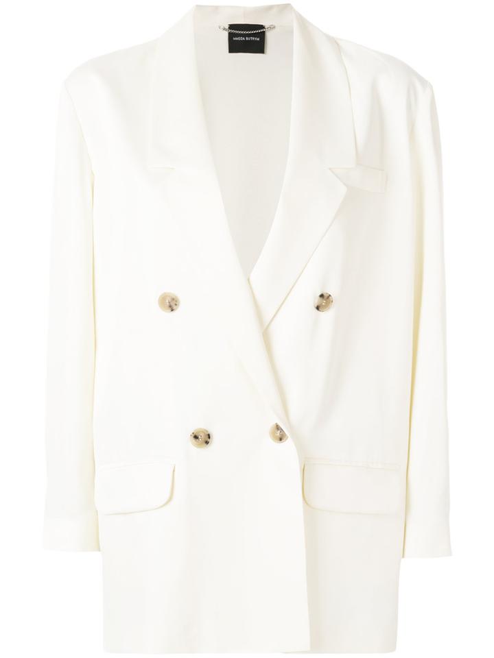 Magda Butrym Double Breasted Blazer - Nude & Neutrals