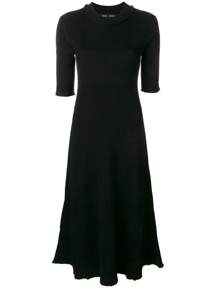 Proenza Schouler Staggered Rib Dress - Black