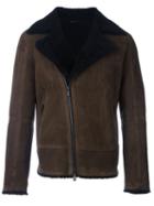 Fendi Shearling Biker Jacket, Men's, Size: 50, Brown, Lamb Skin