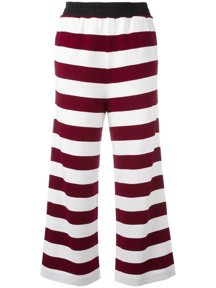 I'm Isola Marras Striped Trousers, Women's, Size: 44, Red, Viscose/polyamide/spandex/elastane/cotton
