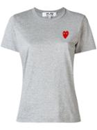 Comme Des Garçons Play - Logo Patch T-shirt - Women - Cotton - S, Women's, Grey, Cotton