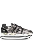 Premiata Beth Metallic Platform Sneakers - Black