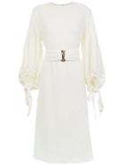 Framed Rush Midi Belted Dress - White