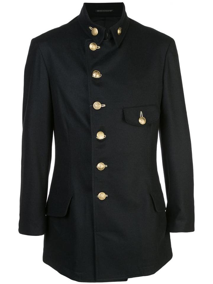 Yohji Yamamoto Button Fastened Military Jacket - Black