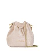 Lancaster Mini Glitter Detail Bucket Bag - Neutrals