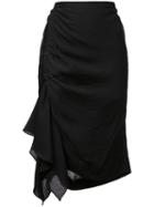 Josie Natori Asymmetric Mini Skirt - Black