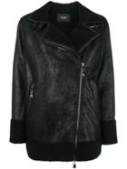 Twin-set Faux Shearling Leather Jacket - Black