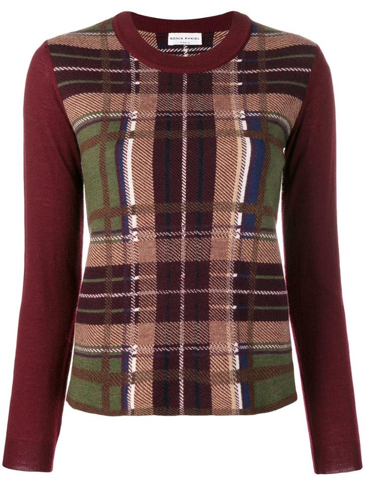 Sonia Rykiel Tartan Pattern Jumper - Red