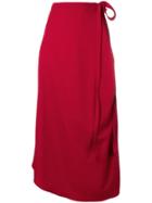 Y / Project High Waisted Wrap Around Skirt - Red