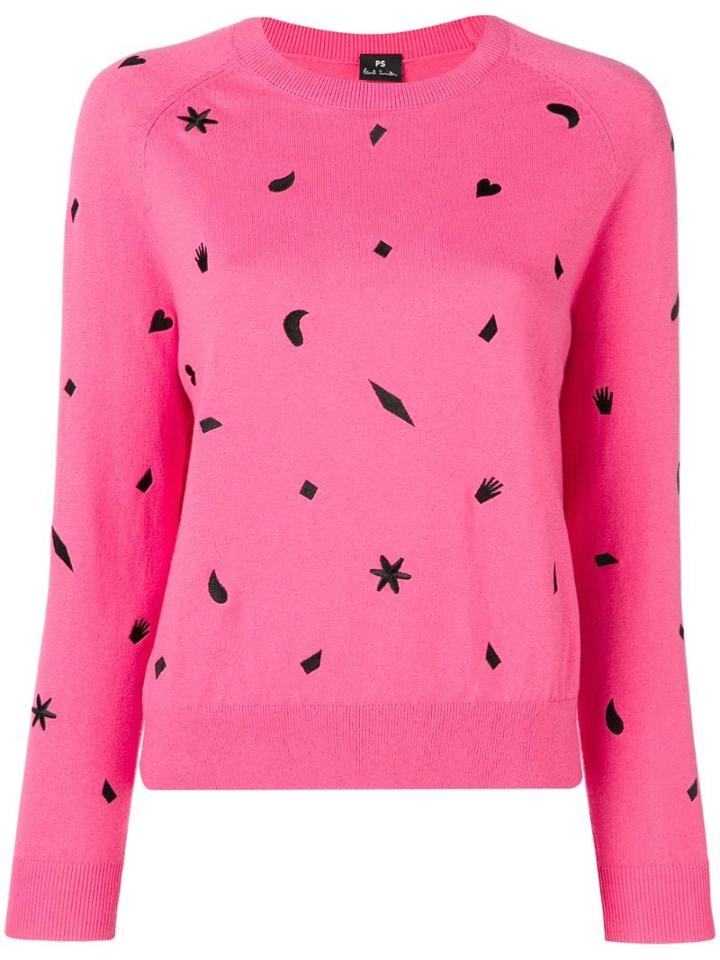 Ps Paul Smith Urban Jungle Embroidered Jumper - Pink