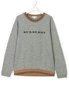 Burberry Kids Teen Logo Sweatshirt - Grey