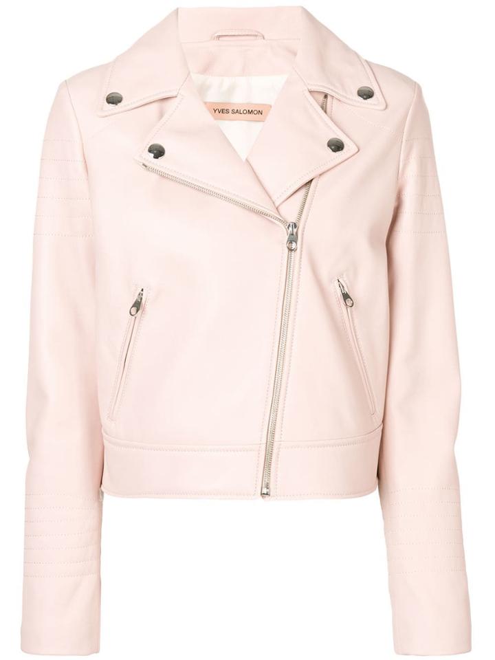 Yves Salomon Classic Moto Jacket - Pink