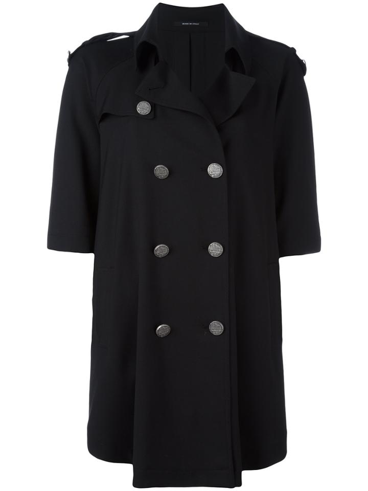 Tagliatore Loose Fit Trench Coat - Black