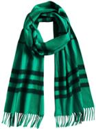 Burberry Cashmere Overdyed Check Scarf - Green