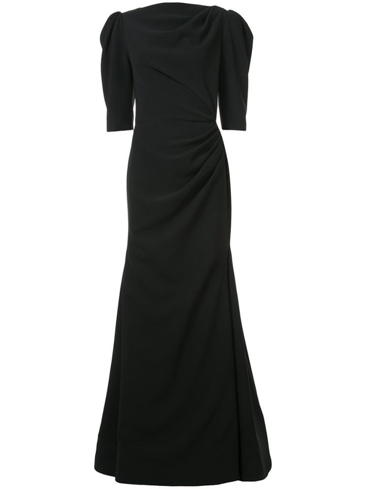 Christian Siriano Puff Shoulder Gown - Black