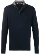 Tommy Hilfiger Zip Front Knit Sweatshirt - Blue