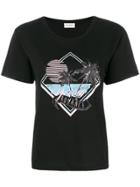 Saint Laurent Palm Tree Print T-shirt - Black