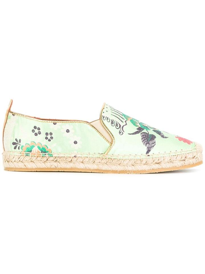 Etro Floral Print Espadrilles - Green