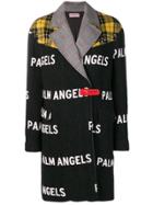 Palm Angels Contrast Logo Coat - Grey