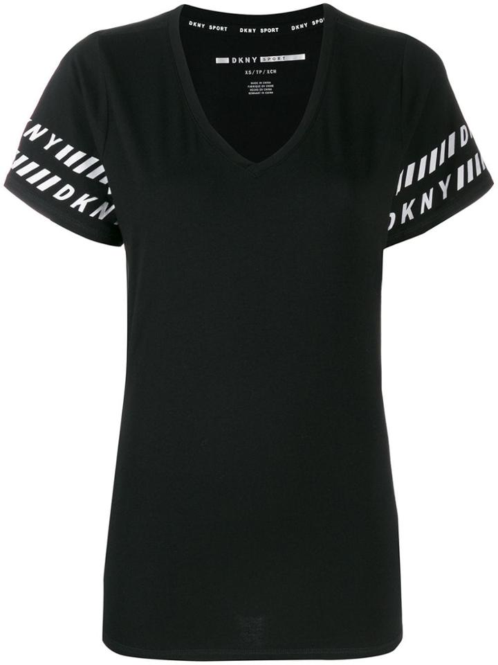 Dkny Logo Trim T-shirt - Black