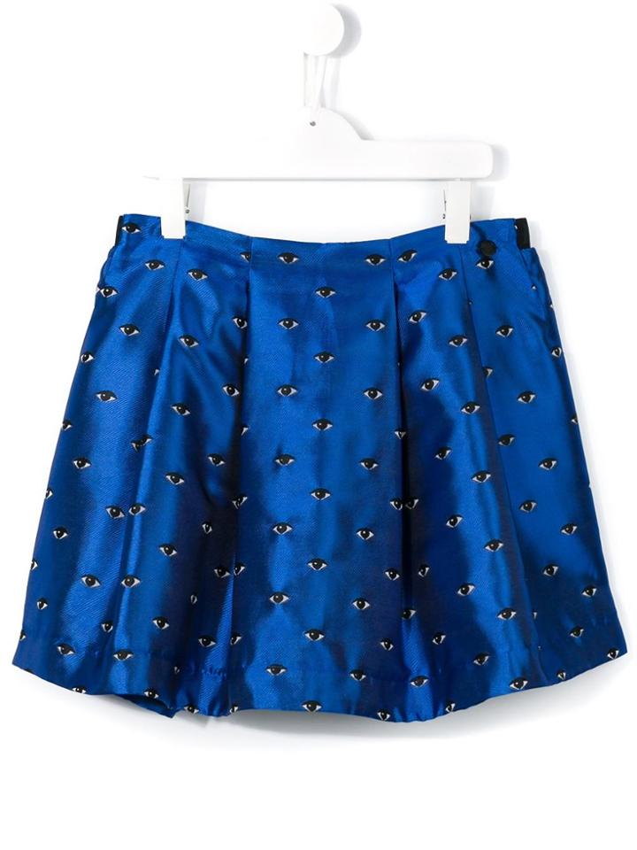 Kenzo Kids 'eye' Pleated Skirt - Blue