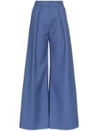 Vika Gazinskaya Flared Wool Trousers - Blue